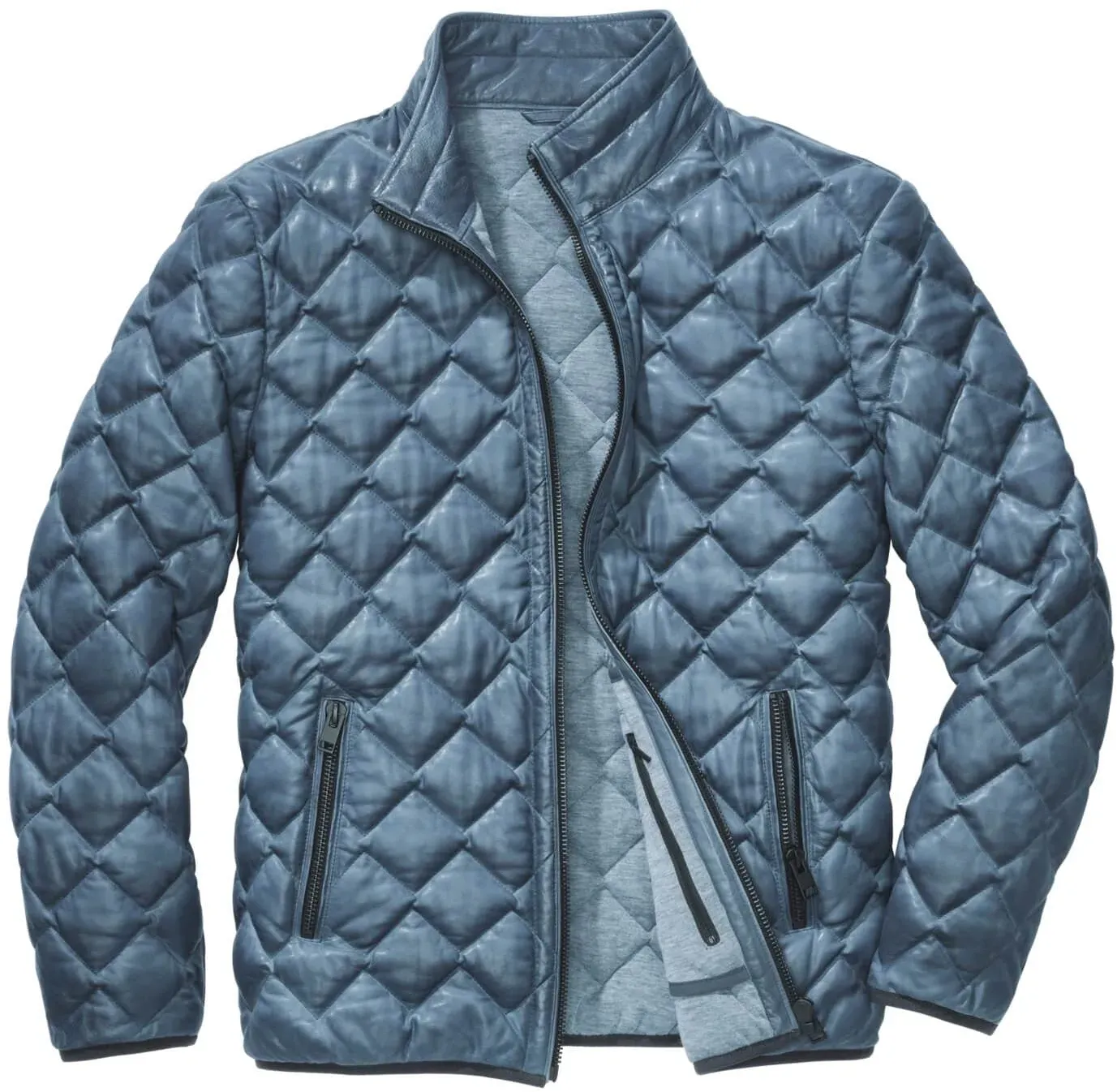 Schwerelose Stepplederjacke - 48