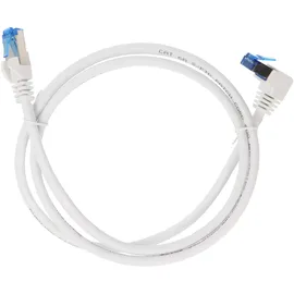 goobay CAT 6A Patchkabel 1x 90° gewinkelt, S/FTP (PiMF), Weiß, 2 m