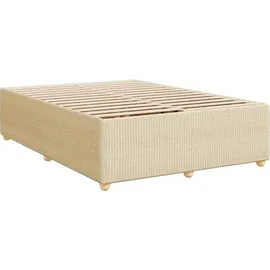 vidaXL Boxspringbett mit Matratze Creme 140x200 cm Stoff