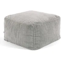 I.C.O.N. Icon Amara Hocker, Grau, Flauschiger Cord Stoff, Sitzsack Cord, Sitzpuff Hocker mit Füllung, Fußhocker für das Wohnzimmer, Deko Wohnzimmer