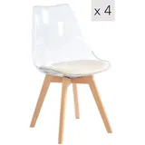 Nordlys Stuhl, Beige, Kunststoff, 49x84x57 cm, FSC 100%, Esszimmer, Stühle, Esszimmerstühle, Vierfußstühle