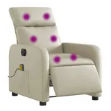 vidaXL Massagesessel Elektrisch Creme Kunstleder