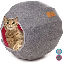 COFI Einstellbarer Katzenkorb zum Schlafen perfekte Kuschelhöhle für Katzen Pink/Grau