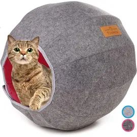 COFI Einstellbarer Katzenkorb zum Schlafen perfekte Kuschelhöhle für Katzen Pink/Grau