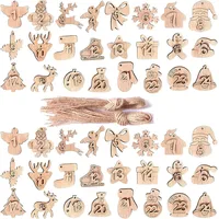 48 Stück 2 sets Adventskalender Zahlen Holz Nummer 1-24 Weihnacht Adventskalende