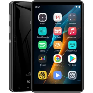 SWOFY MP3 Player mit Bluetooth und WLAN, 4,0-Zoll-Touchscreen, MP3 & MP4 Player Android mit Spotify, Pandora, Amazon Music, Libby, Audible, Browser, Erweiterung bis zu 1TB (Schwarz)