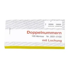 WOLF & APPENZELLER Doppelnummernblöcke 01-100, 101-200, 201-300, 301-400, 401-500, gelb, 5 Blöcke