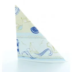 Mank Serviette Airlaid Coast,  40 x 40 cm, 50 Stück - Maritim Anker Muscheln Segelschiff