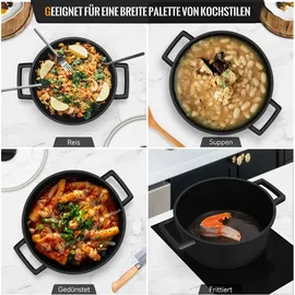 Homelux Topf Induktions Kochtopf mit Glasdeckel, 4,6L Kochtöpfe mit Antihaftbeschichtung, Geeignet für alle Herdarten(H-C20)