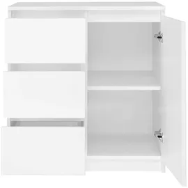 CDF Schubladenkommode 80 x 75 x 40 cm Weiß