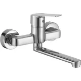 BADLAND Waschtischarmatur Wasserhahn Wand BORGO Mischbatterie für Badezimmer in Chrom