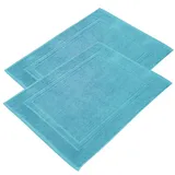 nyvi Badvorleger NYVIFresh 50x70cm Frottee Duschvorleger aus 100% Baumwolle 2x Duschvorleger 50x70 cm Türkis