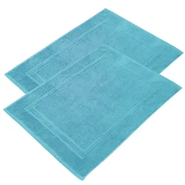 nyvi Badvorleger NYVIFresh 50x70cm Frottee Duschvorleger aus 100% Baumwolle 2x Duschvorleger 50x70 cm Türkis