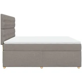 vidaXL Boxspringbett mit Matratze Taupe 180x200 cm Stoff