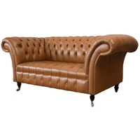 JVmoebel Chesterfield-Sofa, Chesterfield Sofa Zweisitzer Kunstleder Braun Klassisch Couch braun