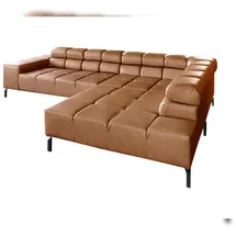 KAWOLA Sofa NELSON Ecksofa Leder cognac Recamiere rechts