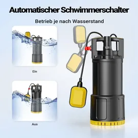 Wiltec Tauchpumpe 1200 W mit Schwimmerschalter
