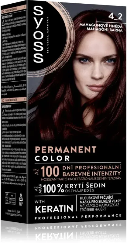 Syoss Permanent Color Permanent-Haarfarbe Farbton 4_2 Mahogany Red 1 St.