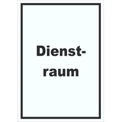 Dienstraum Schild mit Text Büro hochkant A1 (594x841mm)