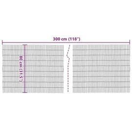 vidaXL Gartenzaun 300 x 80 cm Schilf/Braun