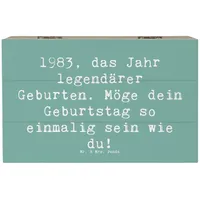 Mr. & Mrs. Panda Dekokiste 19 x 12 cm Spruch 1983 Geburtstag - Meeresbrise - Geschenk, unverglei (1 St), Hohe Stabilität. blau