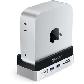 ORICO MiniDock 10-in-1 Dockingstation mit SSD-Festplatteneinschub – Silber Grau/Silber