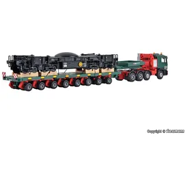 Kibri MAN SK mit SCHEUERLE Plattformwagen und Unterteil Schienenkran13601 H0