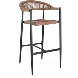 Gartenbarhocker Jandia aus Aluminium, Anthrazit / Natur