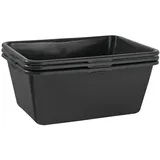 BURI Mörtelkübel 3x Mörtelkasten 90 Liter Mörtelwanne 80x60cm Mörtelkübel extra robust, (3-tlg) schwarz