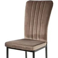 Albatros Esszimmerstühle mit Samt-Bezug 4er Set Braun - Stilvolles