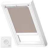 VELUX Original Solar-Verdunkelungsrollo Weiße Seitenschienen, PK06, Helltaupe