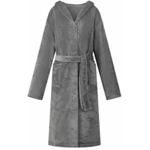 vidaXL Bademantel Hoodie Dunkelgrau L Flanell