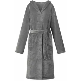 vidaXL Bademantel Hoodie Dunkelgrau L Flanell