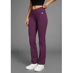 Jazzpants KANGAROOS "Sporty Jazzpants", Damen, Gr. 34, N-Gr, lila (plum), Jersey, Obermaterial: 80% Polyester, 20% Elasthan, unifarben, sportlich, schmal lang, Hosen