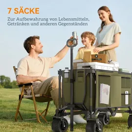 Outsunny Bollerwagen Faltbarer Handwagen bis 120 kg Grün