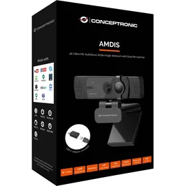 Conceptronic AMDIS08B 4K-UltraHD Weitwinkel-Webcam
