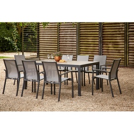 Siena Garden Silva Gartentisch 220 x 100 x 74 cm anthrazit/grau