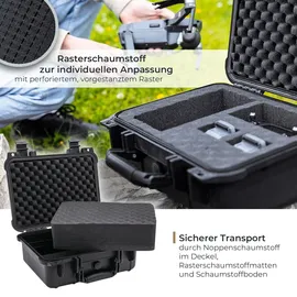 HMF ODK100 Outdoor-Fotokoffer, Transportkoffer mit Rasterschaumstoff, 34 x 29,5 x 15,5 cm