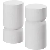 Tectake tectake® 2er Set Beistelltisch Amine, Chubby-Design, wetterfest, 28 x 54,5 cm