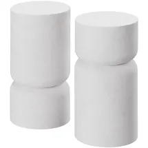 Tectake tectake® 2er Set Beistelltisch Amine, Chubby-Design, wetterfest, 28 x 54,5 cm