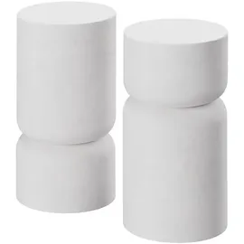 Tectake tectake® 2er Set Beistelltisch Amine, Chubby-Design, wetterfest, 28 x 54,5 cm