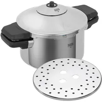 KUHN RIKON 3016 Schnellkochtopf/Dampfkochtopf DUROMATIC Inox Seitengriffmodell, induktion, Edelstahl, Silber, 4 Liter/24 cm