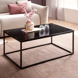 FineBuy Couchtisch Marmor Optik Schwarz MDF 100 x 60 x 40 cm