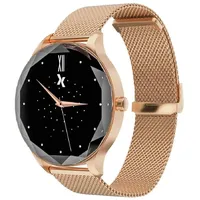 Maxcom Crystal Harmony BT 40 mm Kunststoffgehäuse Gold/Rosa Sportarmband Rosa S/M