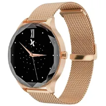 Maxcom Crystal Harmony BT 40 mm Kunststoffgehäuse Gold/Rosa Sportarmband Rosa S/M