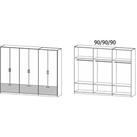 Rauch Drehtürenschrank BARI 270 x 210 x 54 cm Weiß