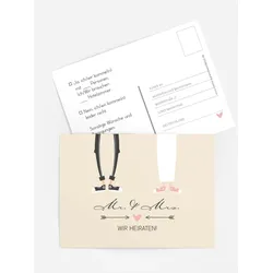Antwortkarten Hochzeit selbst gestalten mit Spruch und Fotos im Onlinedesigner bei Meine-Kartenmanufaktur.de