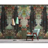 Living Walls Vliestapete LIVING WALLS "Floral-Orientalische Tapete Grün Schwarz antik", schwarz, B:2,7m H:0,02m L:4m, Vlies, Tapeten