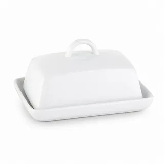 Testrut Butterdose Porzellan, weiß