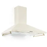 Klarstein Victoria 90 Dunstabzugshaube 90cm Retro-Design 644,5m3/h 2 LED-Lampen Creme